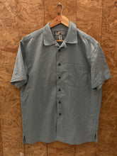 Vintage Y2K rayon pastel blue embroidered Hawaiian shirt size M by Caribbean Joe